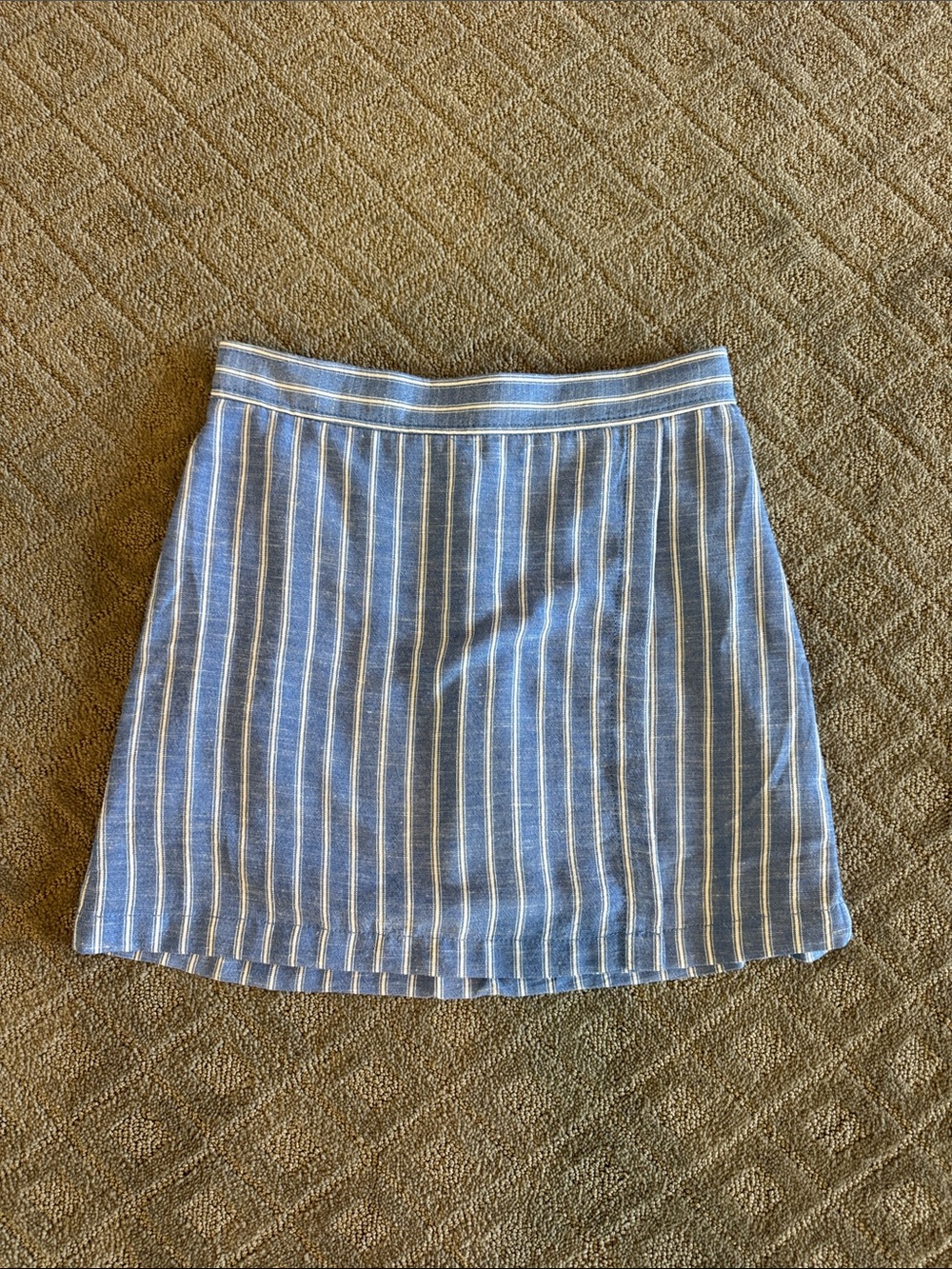 Max Studio Blue and White Striped Mini Skirt